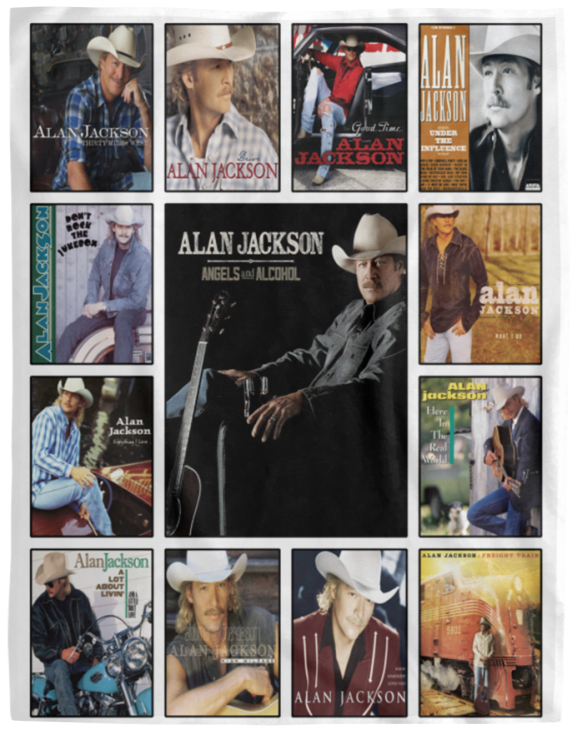 Alan Jackson Album Blanket, Alan Jackson Fleece, Sherpa Blanket for Fans VPL Cozy Plush Fleece Blanket - 60x80