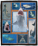 SHARK Blanket Fleece Sherpa Throw Quilt Blanket for Bedroom Living Room Sofa - VPM Cozy Plush Fleece Blanket - 50x60