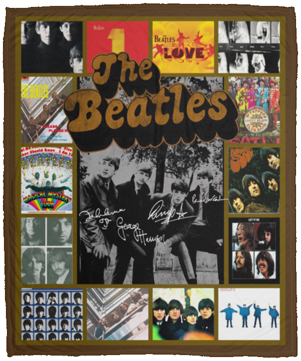 Best Of The Beatles Quilt Blanket Fleece Sherpa Throw Blanket - VPM Cozy Plush Fleece Blanket - 50x60