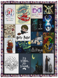 Harry Potter Blanket Witchcraft and Wizardry Quilt Fleece Sherpa Blanket VPS Cozy Plush Fleece Blanket - 30x40