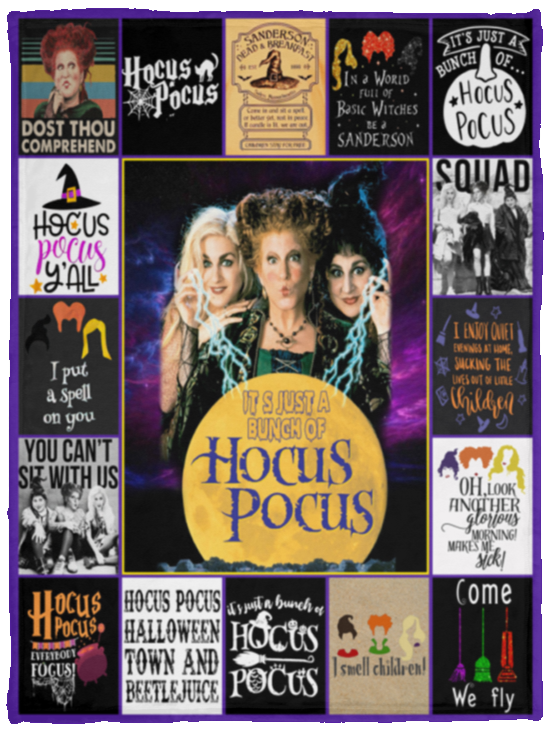 Hocus Pocus Blanket Halloween Quilt - VPS Cozy Plush Fleece Blanket - 30x40