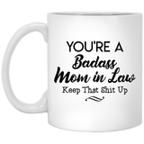 Jyotis - Parents In Law Gifts, Funny Mom Dad In Law BADASS From Daugher Son InLaws, Birthday Anniversary, Wedding Present Idea 11OZ