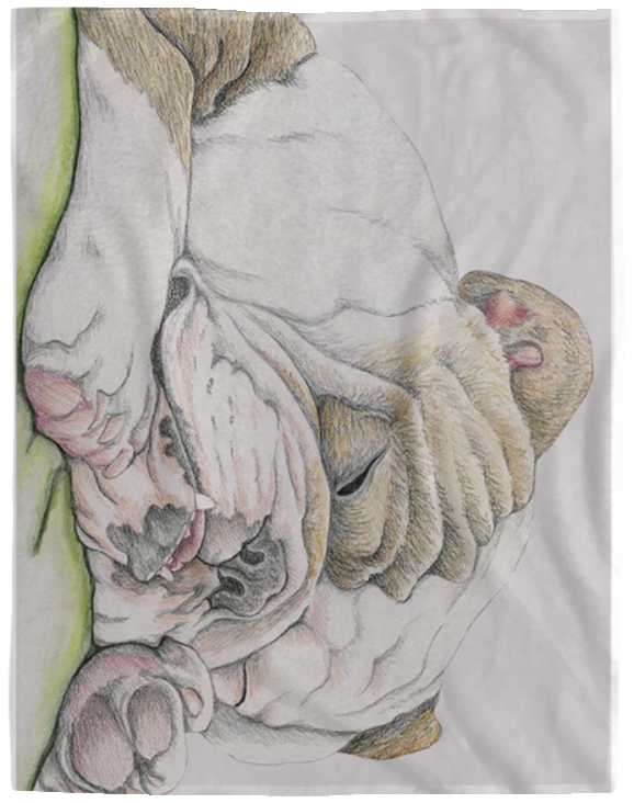 Sleepy English Bulldog - VPL Cozy Plush Fleece Blanket - 60x80