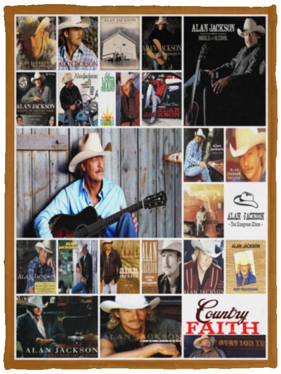Alan Jackson #Bjan-2 3D Quilt Blanket Fleece Sherpa Throw Blanket Bedroom Sofa VPS Cozy Plush Fleece Blanket - 30x40