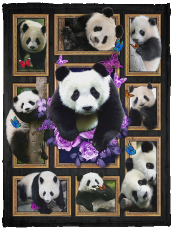 Panda 3D Blanket, Panda Bear Fleece, Sherpa Blanket, Gift Ideas VPS Cozy Plush Fleece Blanket - 30x40