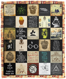 Harry Potter Blanket, Hogwarts School Fleece Sherpa Blanket Gift For Fans VPM Cozy Plush Fleece Blanket - 50x60