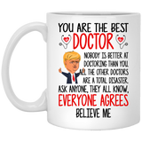 Funny Best Doctor Donald Trump Coffee Mug, Novelty Cup Gift Idea Physician Dr. Dr Seuss Trump Mug, Cat In The Hat, Unique Coffee Mug 11Oz