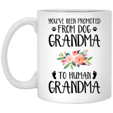 Jyotis - Baby Announcement, New Grandma Gift, Pregnancy Reveal, Promoted to Grandparent, from Dog Grandma to Human Grandma, Custom Coffee Mug for Mom 11oz