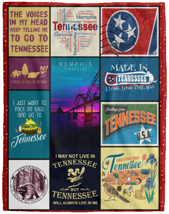Tennessee Blanket, Tennessee State Fleece, Sherpa Blanket VPL Cozy Plush Fleece Blanket - 60x80