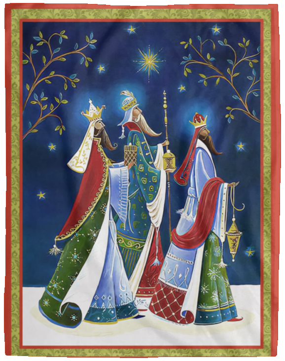 The Three Wise Men Blanket, The Three Wise Men Fleece, Sherpa Blanket - VPL Cozy Plush Fleece Blanket - 60x80