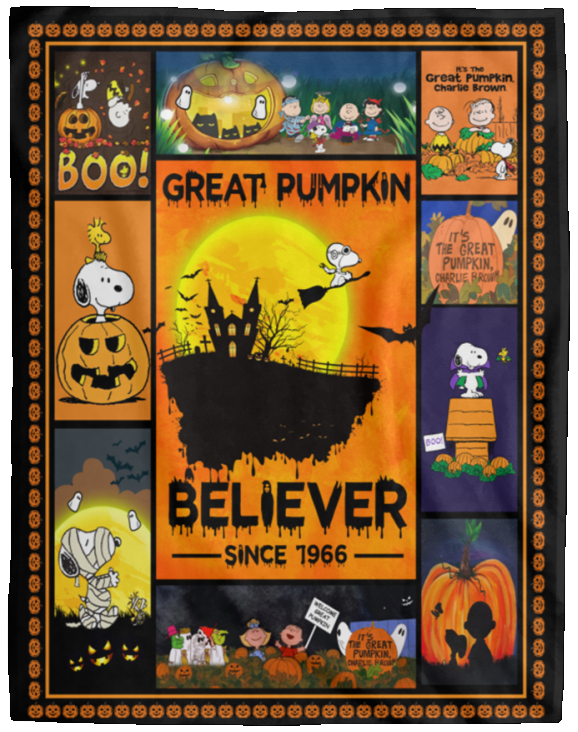 Great Pumpkin Snoopy Blanket Snoopy Quilt Fleece Sherpa Throw Blanket Halloween VPL Cozy Plush Fleece Blanket - 60x80