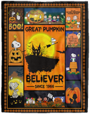 Great Pumpkin Snoopy Blanket Snoopy Quilt Fleece Sherpa Throw Blanket Halloween VPL Cozy Plush Fleece Blanket - 60x80