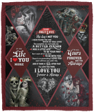 To My Only Love Blanket, Sugar Skull Skeleton Couple Fleece, Sherpa Blanket VPM Cozy Plush Fleece Blanket - 50x60
