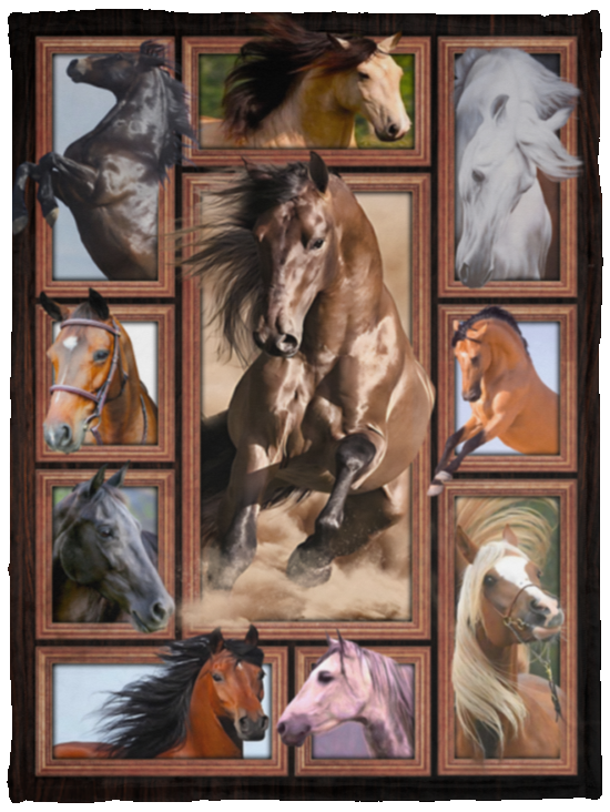 Horse Blanket, Horse 3D Fleece, Sherpa Blanket, Cute Horse Gift Ideas VPS Cozy Plush Fleece Blanket - 30x40