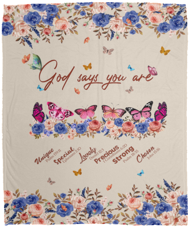 Butterfly Blanket Christian Gifts for Women, Men Fleece, Sherpa Blanket - VPM Cozy Plush Fleece Blanket - 50x60