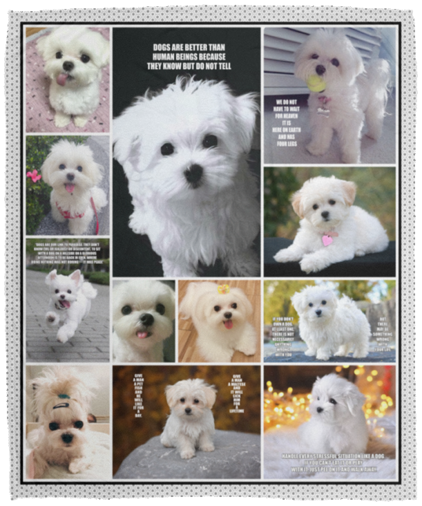 Maltese Blanket, Fleece or Sherpa Blankets Mother's Day, Father's Day, Christmas Birthday Present Blankets, Gift Idea Version 1 - VPM Cozy Plush Fleece Blanket - 50x60