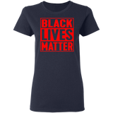 Black Lives Matter T-Shirt I Cant Breathe All Size (S-5XL) + Color Red BLM - Womens