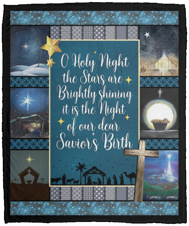 O holy Night The Stars... Blanket, Jesus Christmas Fleece or Sherpa Blankets - VPM Cozy Plush Fleece Blanket - 50x60