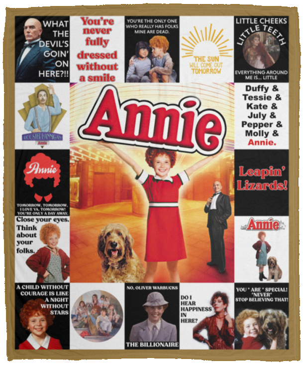 Annie Blanket, Annie 1982 Movie Broadway Fleece, Sherpa Blanket VPM Cozy Plush Fleece Blanket - 50x60