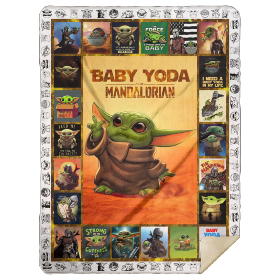Baby Yoda Blanket Star Blanket Wars Blanket Mandalorian Blanket - Yoda Funny Blanket - Star-War Gift Idea for Men Women - Birthday Gift - Premium Mink Sherpa Blanket 60"x80"