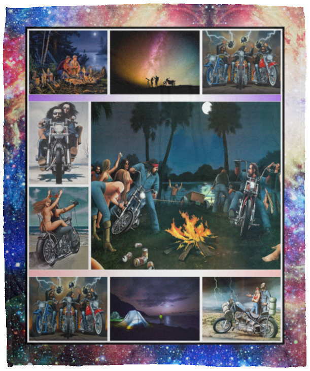 David Mann Motorcycles Fleece Sherpa Blanket Quilt Supper Soft Lightweight Blanket for Bedroom Living Room VPM Cozy Plush Fleece Blanket - 50x60