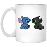 Presents mug for best friend, Stitch And Toothless We Are Best Friends mug - White Mug 11oz