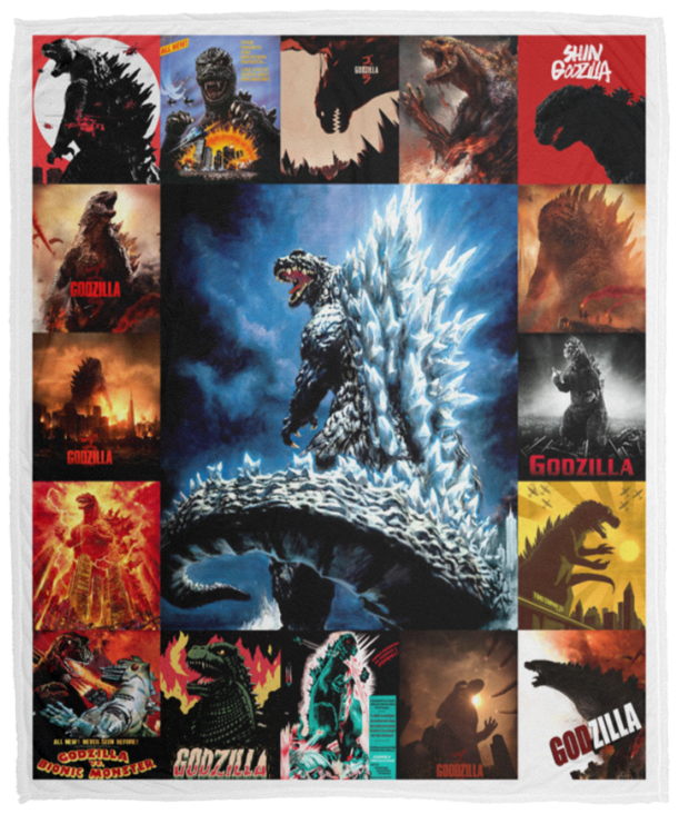 Godzilla 3D Blanket, Godzilla Quilt, Godzilla Blanket for Fan Fleece Sherpa V2 - VPM Cozy Plush Fleece Blanket - 50x60