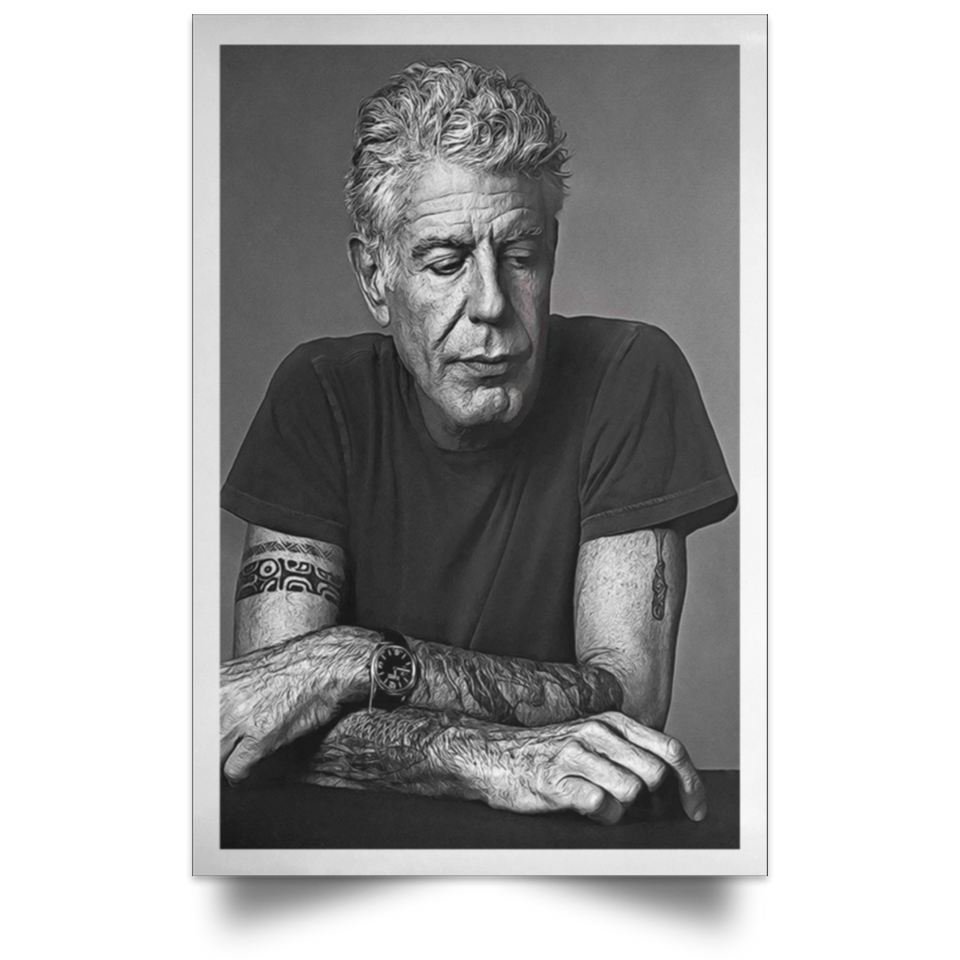 Anthony Bourdain Poster-No Reservations RIP Legendary Chef Culinary Show Art - No Frame (16" x 24")