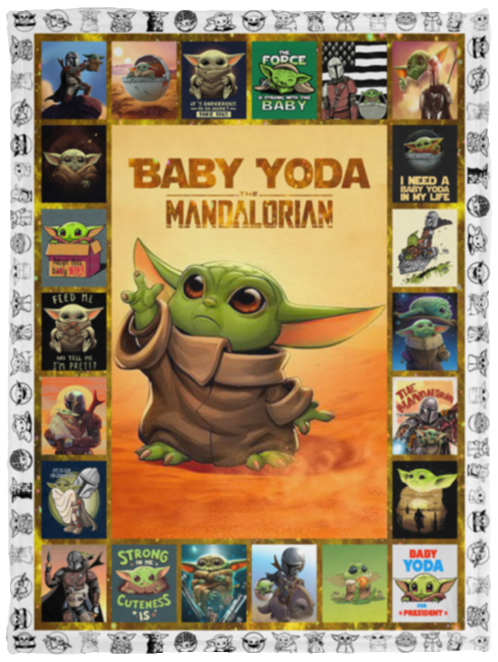 Baby Yo-da Blanket Star-Wars Blanket Mandalorian Blanket - Yo-da Funny Blanket Gift Idea for Men Women - Birthday Gift - Cozy Plush Fleece Blanket - 30x40