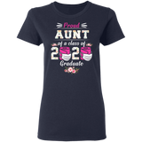 Proud Aunt of A Class of 2020 Graduate T-Shirt Quarantined Floral Shirt