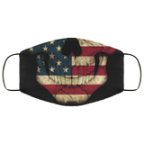 3D Skull Patriotic 4th of July American Flag Reusable Washable Face Mask Women Men for Dust Protection