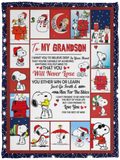 I Want You To Believe Snoopy Blanket, To My Grandson Fleece, Sherpa Blanket -VPS Cozy Plush Fleece Blanket - 30x40