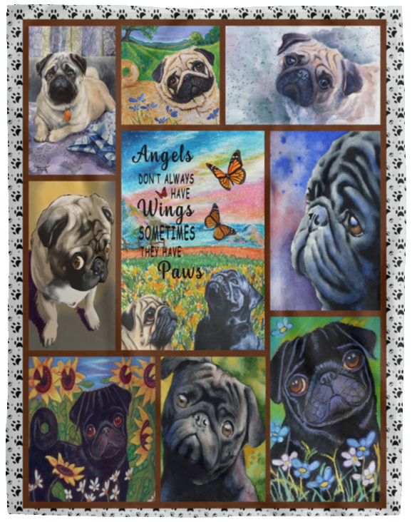 Pug Dog Blanket, Pug Fleece, Sherpa Blanket Ultra Plush, Cozy & Soft All Seasons VPL Cozy Plush Fleece Blanket - 60x80