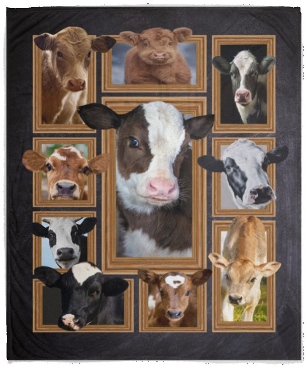 Mr.Jyotis Cute Cows Blanket, Cute Cows Happy Cow Print Gifts, Cow Farm Decor Throw Luxury Blanket - Cozy Plush Fleece Blanket - 50