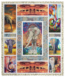 Elephant Blanket, Elephants Indian, Elephant Colorful Fleece, Sherpa Blanket - VPM Cozy Plush Fleece Blanket - 50x60