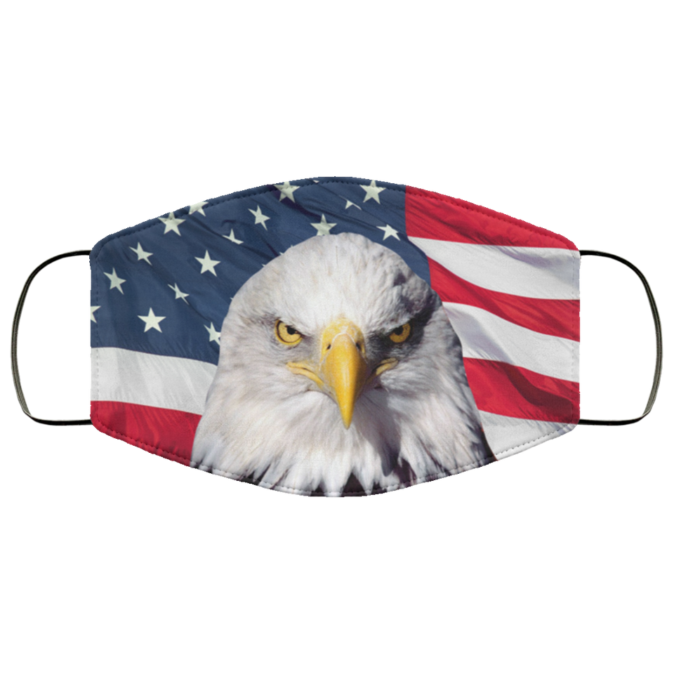 American Flag Bald Eagle Patriotic Reusable Protection Face Cover TRUMP Mask KAG1