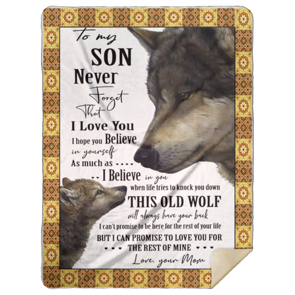 Mr.Jyotis to My Son Never Forget That I Love You Blanket, to My Son Blanket, to My Son from Mom Blanket, to My Son from Mom Gifts - Premium Mink Sherpa Blanket 60"x80"