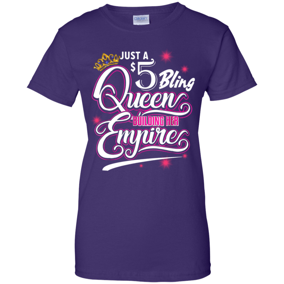 Mens Womens 5 Bling Queen Building Paparazzi Cool Black T-shirt