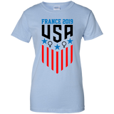 USA Girls Soccer Jersey Womens World 2019 Cup T-Shirt (G200 GLC Women's T-Shirt) G200L Gildan Ladies' 100% Cotton T-Shirt