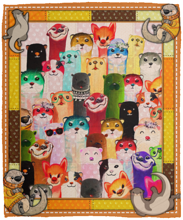 Otter Lover Blanket Cute Otter Quilt Fleece Sherpa Warm and Soft VPM Cozy Plush Fleece Blanket - 50x60