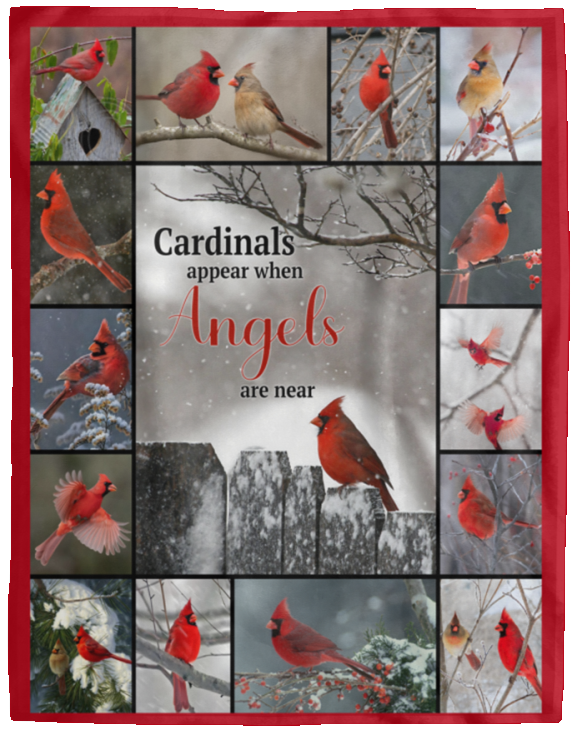 Cardinal Blanket, Cardinal Appears Fleece, Sherpa Blanket, Gift Ideas - VPL Cozy Plush Fleece Blanket - 60x80