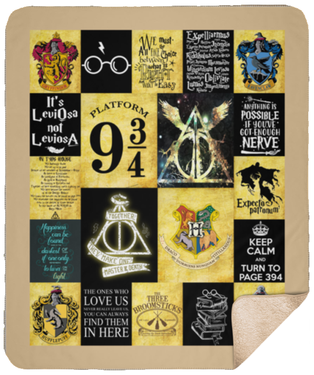 Harry Blanket Pottter Quilt - Harry-Pottter Blanket - Harry Fan Potter Blanket - Valentines Gift Idea for Men Women - Birthday Gift D (Sherpa 50"x60")