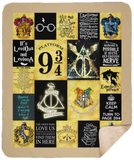 Harry Blanket Pottter Quilt - Harry-Pottter Blanket - Harry Fan Potter Blanket - Valentines Gift Idea for Men Women - Birthday Gift D (Sherpa 50"x60")