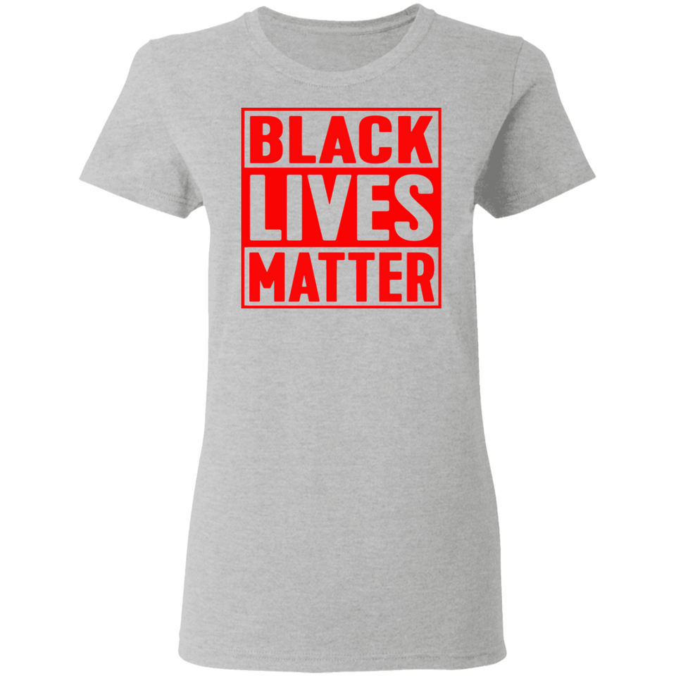 Black Lives Matter T-Shirt I Cant Breathe All Size (S-5XL) + Color Red BLM - Womens