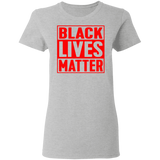 Black Lives Matter T-Shirt I Cant Breathe All Size (S-5XL) + Color Red BLM - Womens