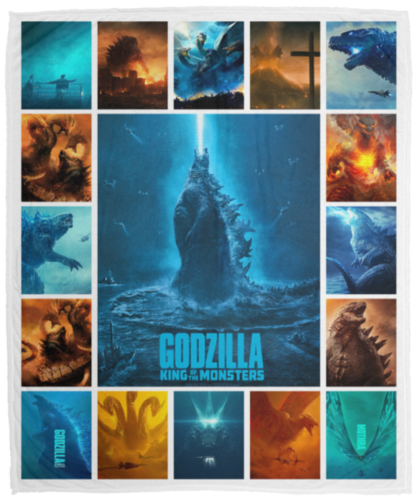 Godzilla Blanket, Godzilla King of the Monsters Fleece, Sherpa Blanket VPM Cozy Plush Fleece Blanket - 50x60