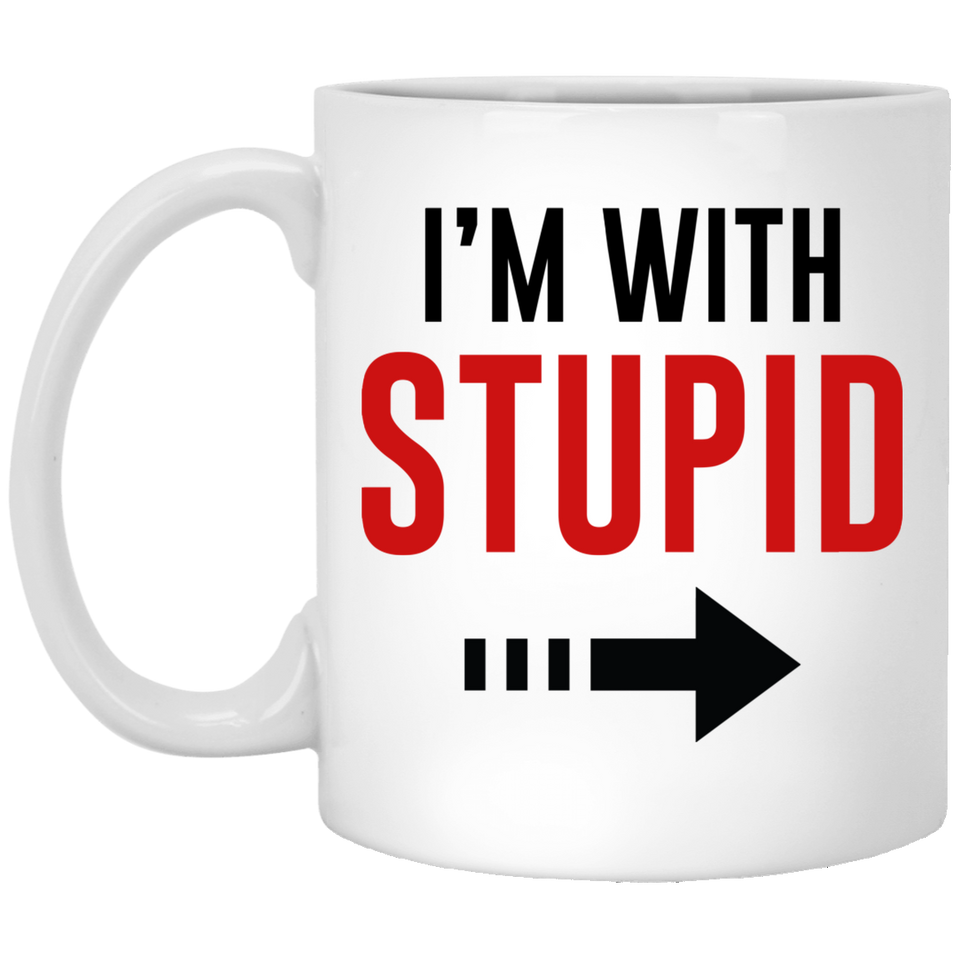 Jyotis - I'm with Stupid Coffee Mug, Quotes Funny, Funny Quotes, Funny Saying Coffee Mug, Funny Evolution, Funny Funny Gift Cup For Mom M 11Oz
