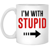 Jyotis - I'm with Stupid Coffee Mug, Quotes Funny, Funny Quotes, Funny Saying Coffee Mug, Funny Evolution, Funny Funny Gift Cup For Mom M 11Oz