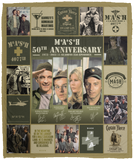 M A S H TV series Blanket, Mash 4077 50th Anniversary Fleece, Sherpa Blanket - VPM Cozy Plush Fleece Blanket - 50x60