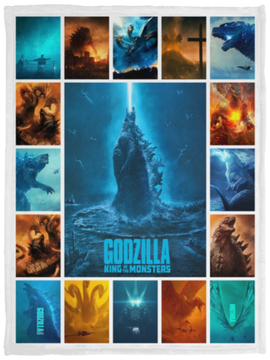 Godzilla Blanket Godzilla King of the Monsters Quilt Fleece Sherpa Blanket VPS Cozy Plush Fleece Blanket - 30x40